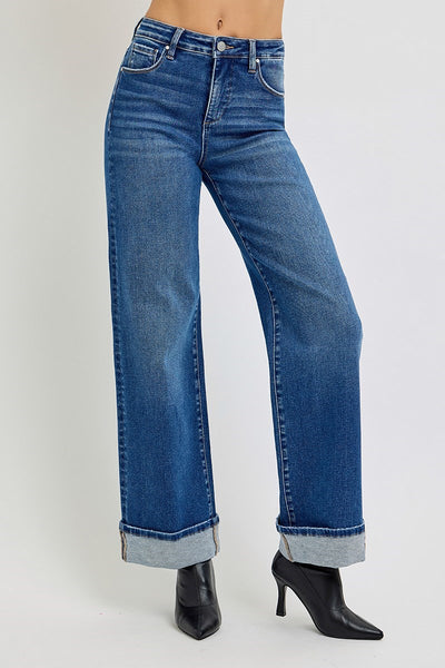 The Lisa Tummy Control High Rise Cuffed Wide Jeans