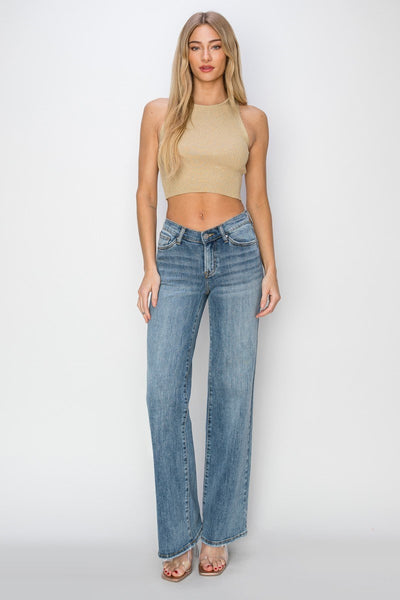 The Maggie Mid Rise Wide Leg Jean