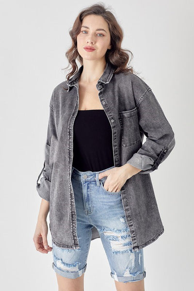 The Strong Way Oversized Dark Grey Jacket