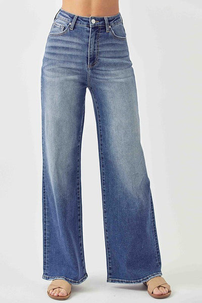 The Marlee High Rise Wide Leg Basic Dark Jeans