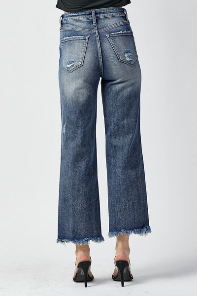 The Quinney High Rise Straight Leg Dark Jeans