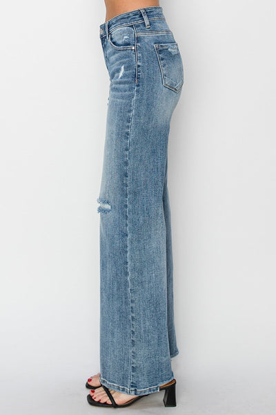 The Kayla High Rise Wide Leg Vintage Wash Jeans