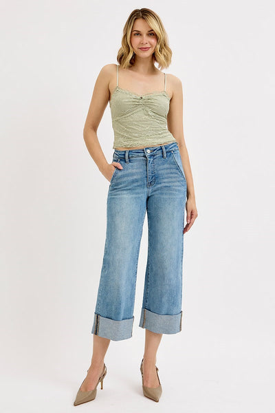 The Lindie High Rise Ankle Cuffed Jeans