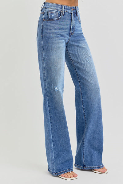 The Billie High Rise Wide Leg Medium Wash Jeans