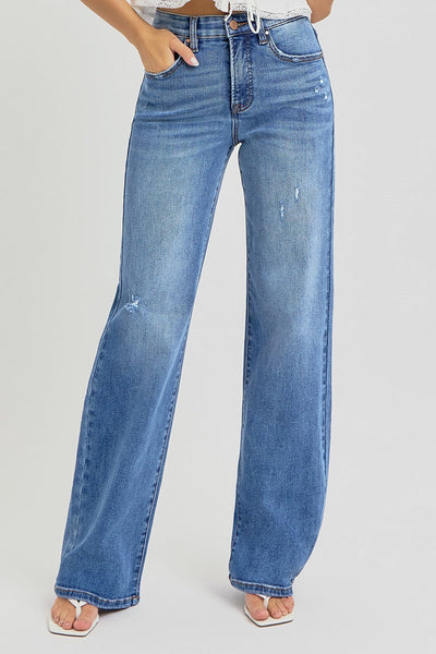 The Billie High Rise Wide Leg Medium Wash Jeans