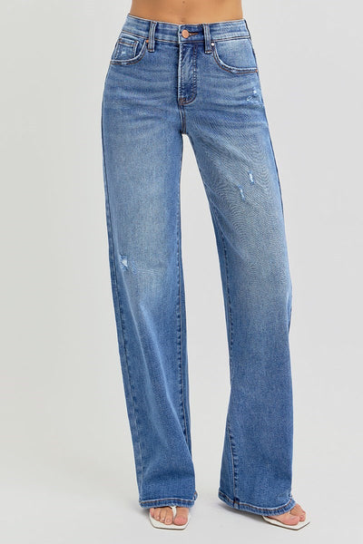 The Billie High Rise Wide Leg Medium Wash Jeans