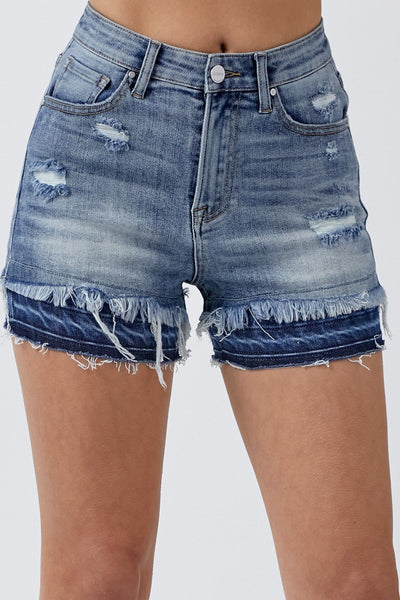The Kayla High Rise Medium Jean Shorts