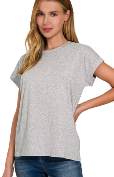 The Take It Basic Heather Grey Top