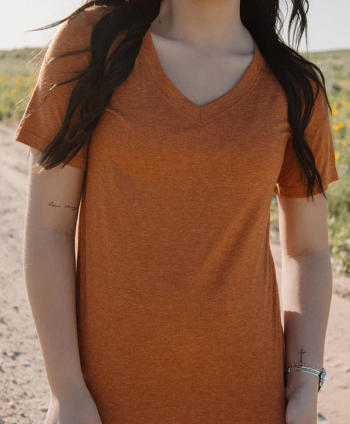 The Simple Basic Heathered Rust Top