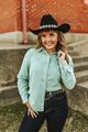 The Mineral Wash Mint Button Down Shirt Top