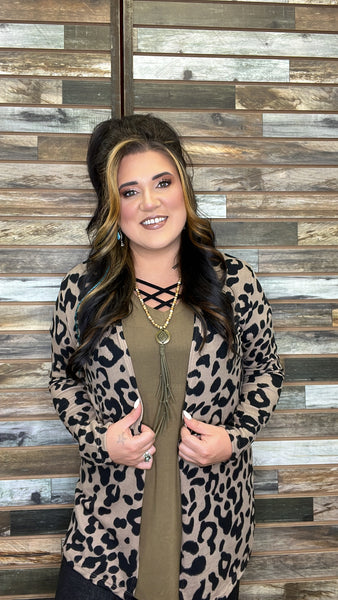 The Leopard Weeks Brown and Black Cardigan