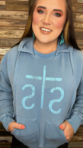 The Unique Blue Hooded Sweatshirt