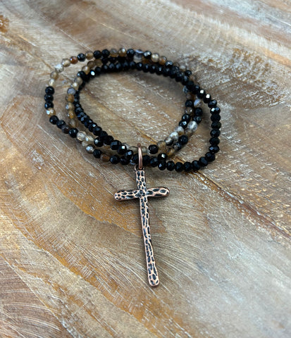 The Crossed Paths Black Stretch Bracelets