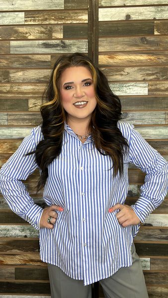 The Best Striped Sea Blue Top