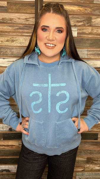 The Unique Blue Hooded Sweatshirt