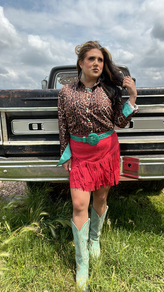 The Summer Loving Fringe Red Skort