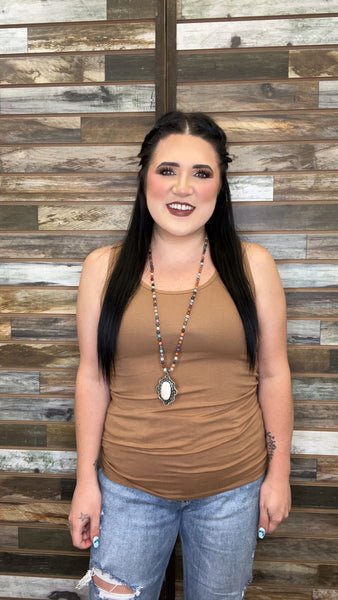 The Basic Ash Mocha Racerback Tank Top