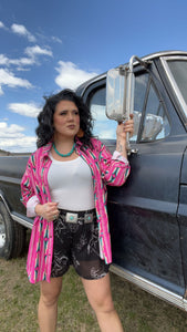 The Pinks Aztec Cardigan Top