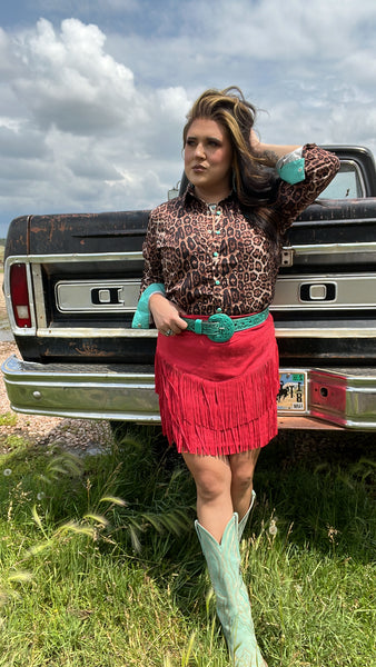 The Summer Loving Fringe Red Skort