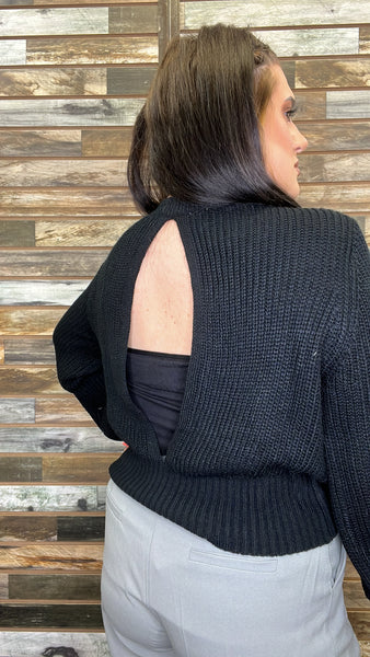 The Open Back Black Sweater