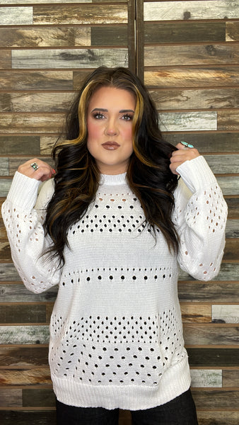 The Follow Me Sweater Off White Top