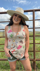 The Boots and Hats Taupe Tank Top