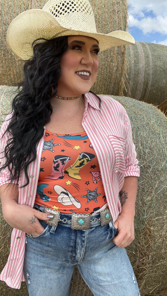 The Striped Pink Top Cardigan