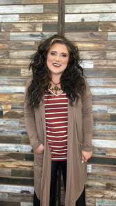 The Way Long Mocha Cardigan
