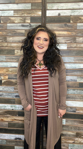 The Way Long Mocha Cardigan