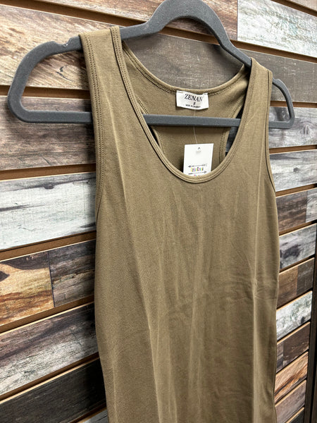 The Basic Olive Racerback Tank Top