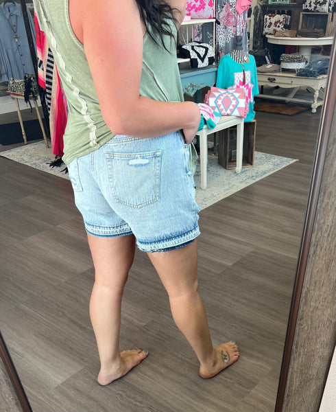 The Denim Days Distressed Shorts