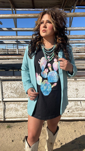 The Think Here Dusty Teal Blazer