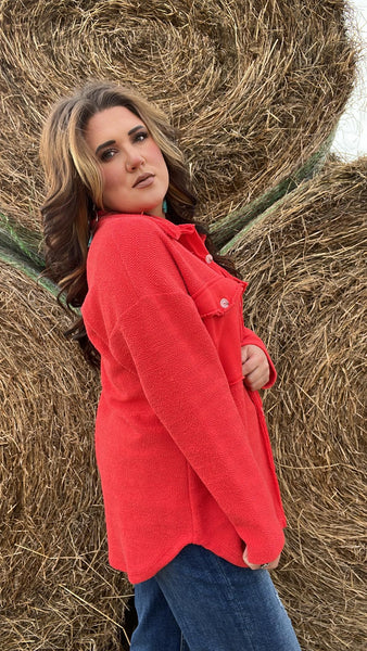 The Long Days Red Top Cardigan Jacket