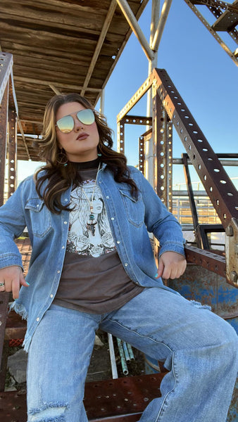The Long Stand Medium Denim Top