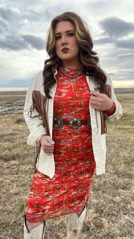 The Fringe Denim Cream Jacket