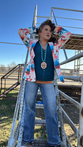 The Talk It Out Aztec Blazer