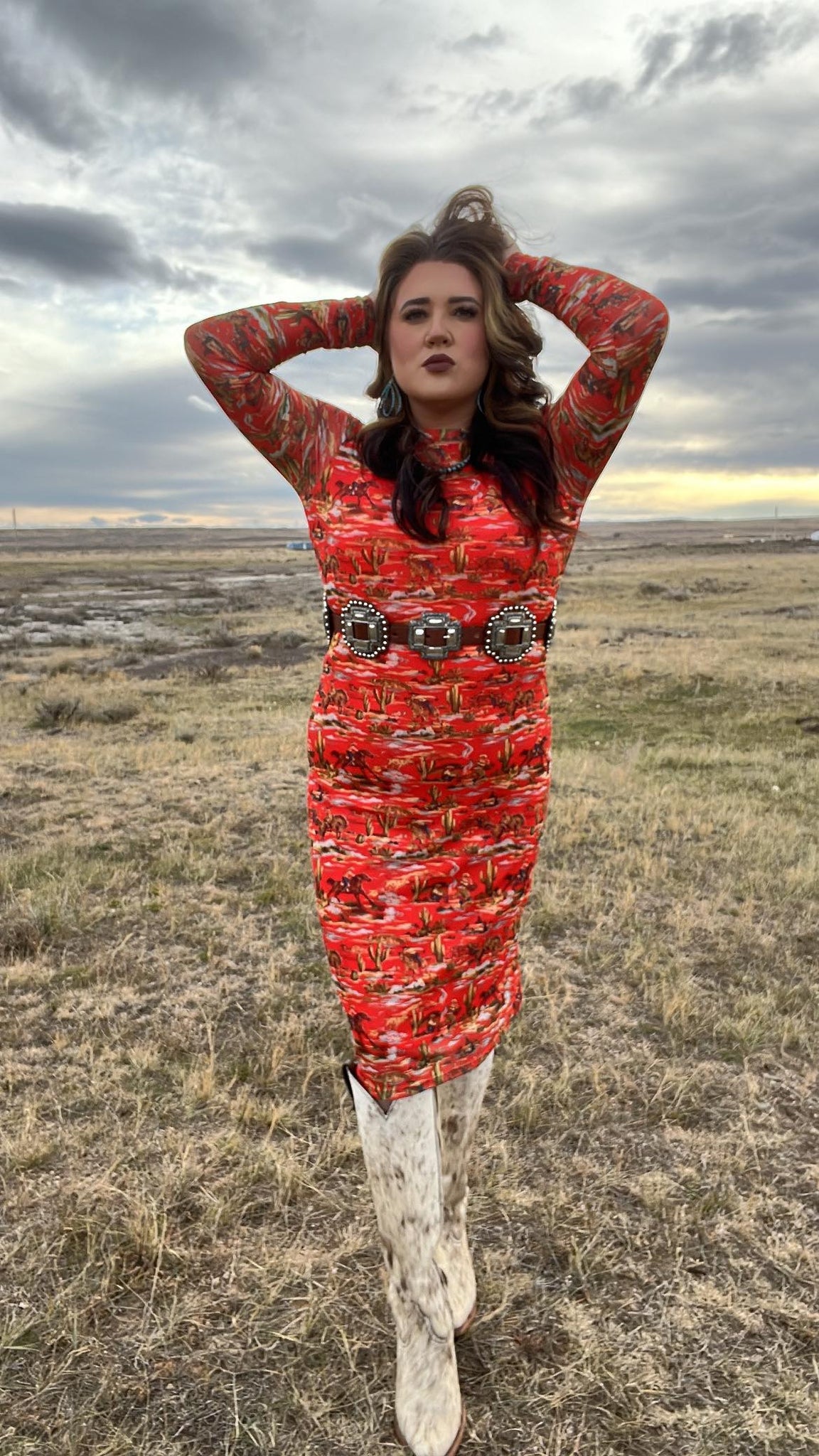 The Western Cowboy Red Dress