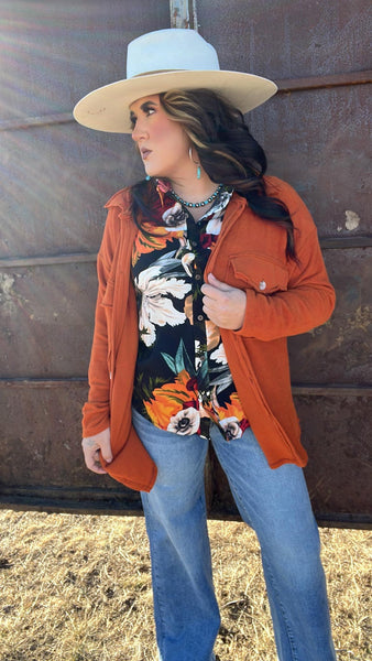 The Way To It Floral Top Cardigan