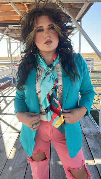 The Think Here Teal Blazer
