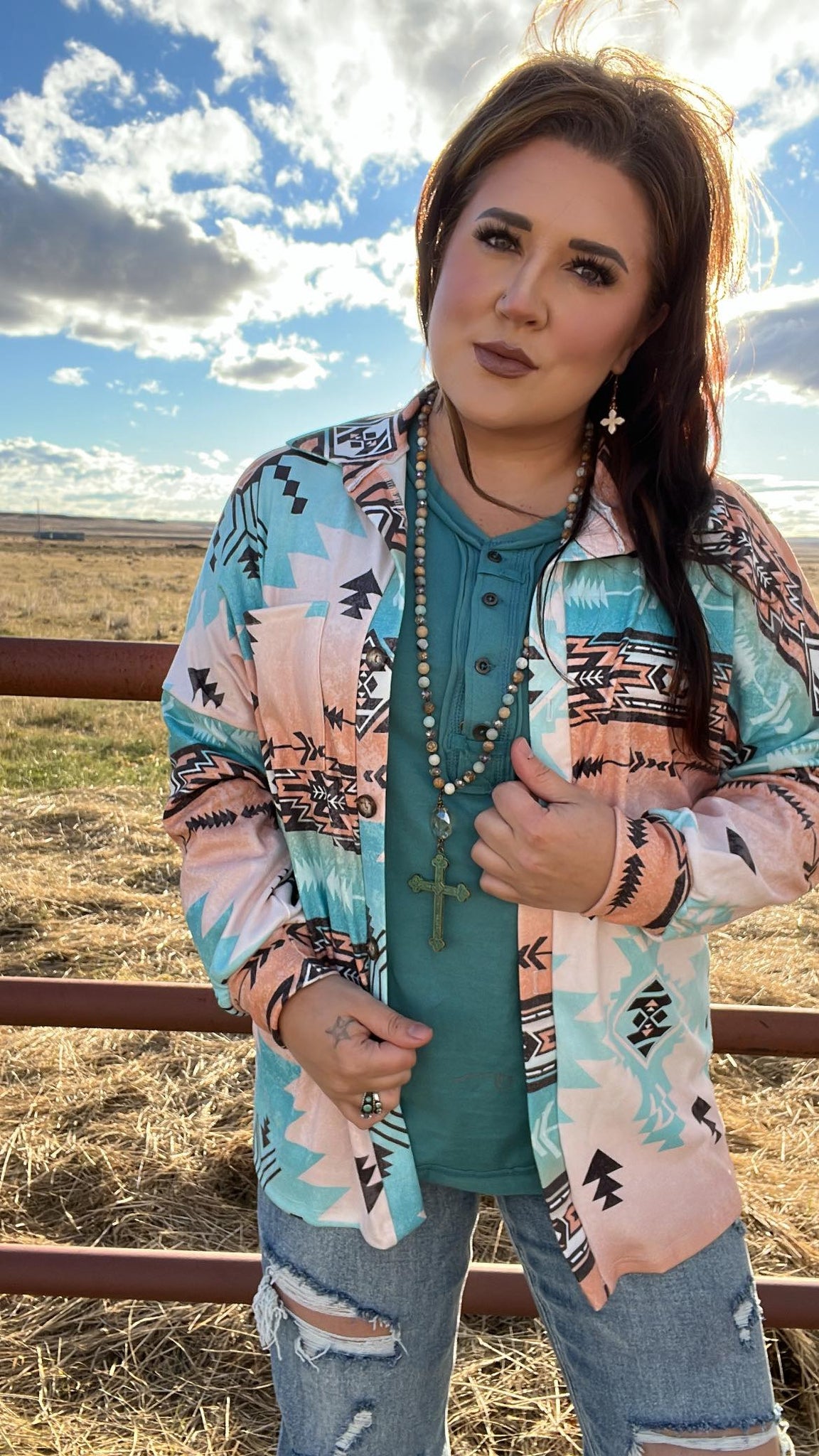The Talk About It Aztec Cardigan Top