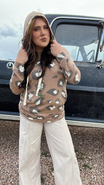 The Leopard and Comfort Brown Hoodie Top