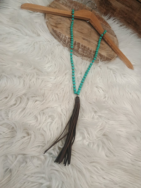 The Everyday Turquoise Tassel Necklace
