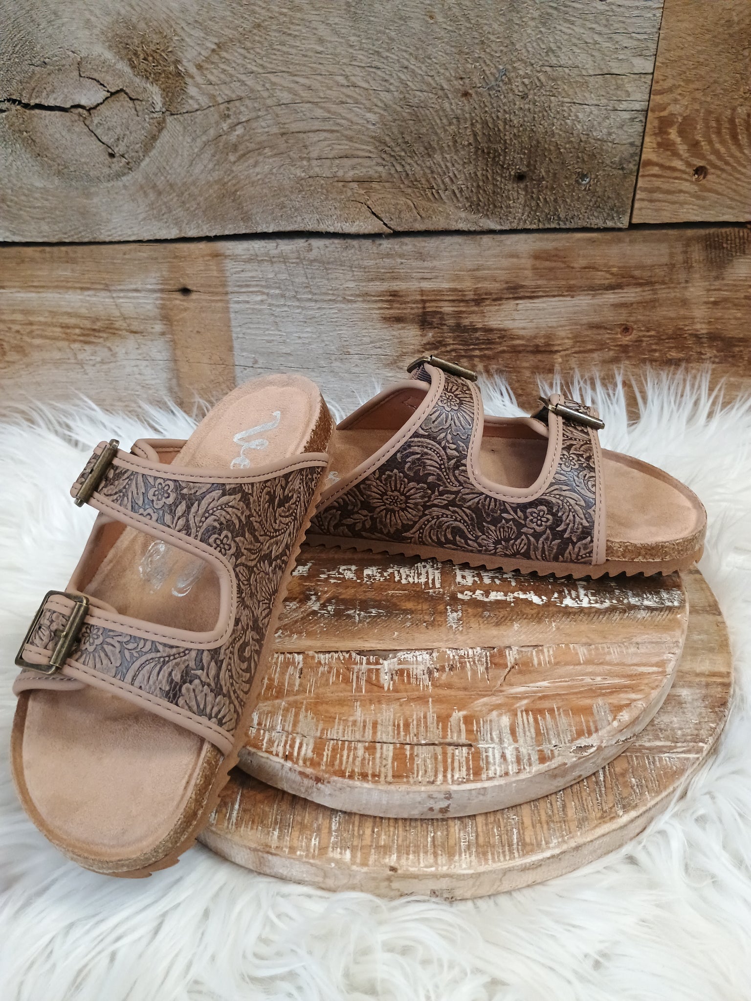 The Day Is Today Tan Slide Sandals
