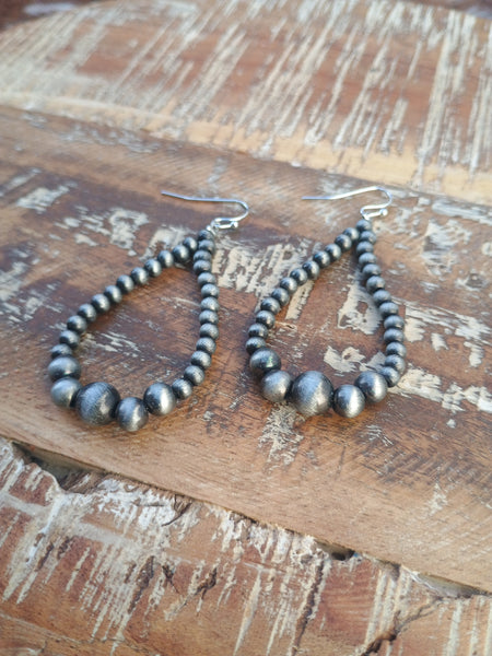 The Way To It Faux Navajo Pearl Silver Earrings