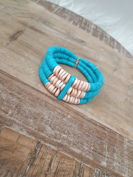 The Turquoise and Coral Stones Bracelet