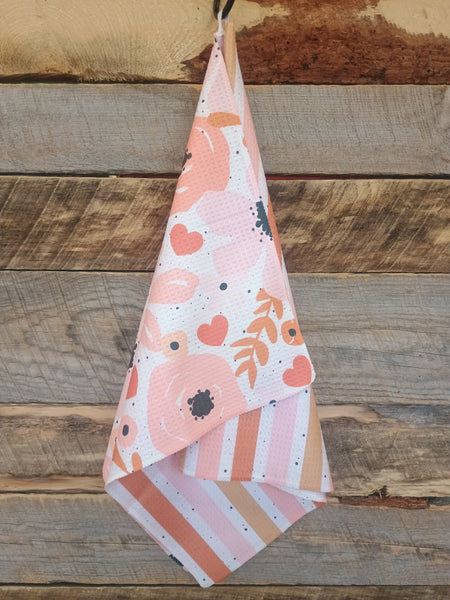 The Floral and Hearts Towel