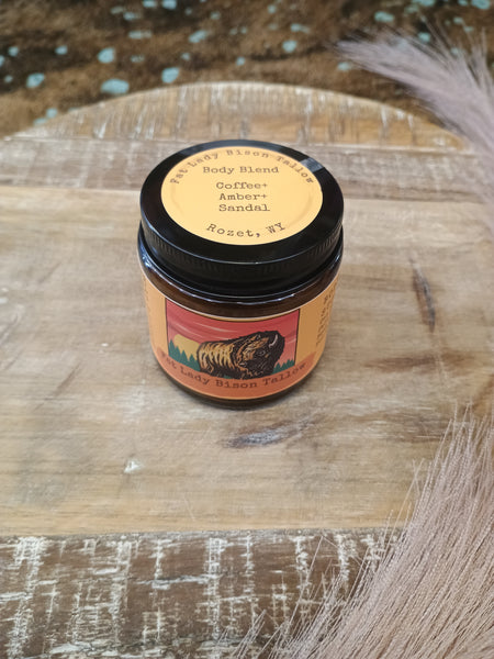 Coffee, Amber and Sandalwood Premium Body Blend Whipped Bison Tallow