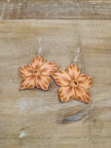 The Wild Rose Leather Earrings