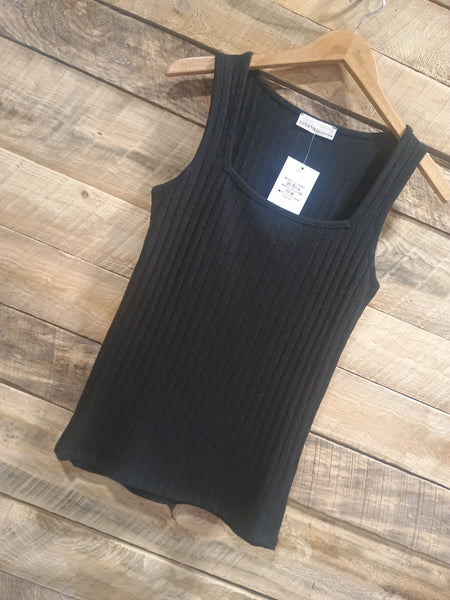 The Talk It Up Black Tank Top