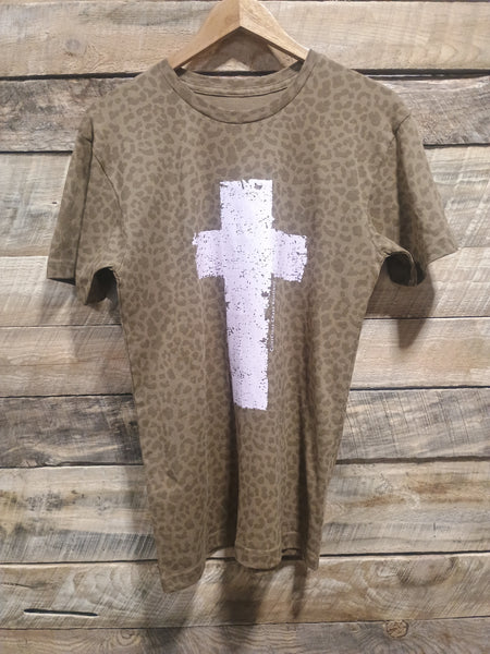 The Cross Leopard Brown Tee